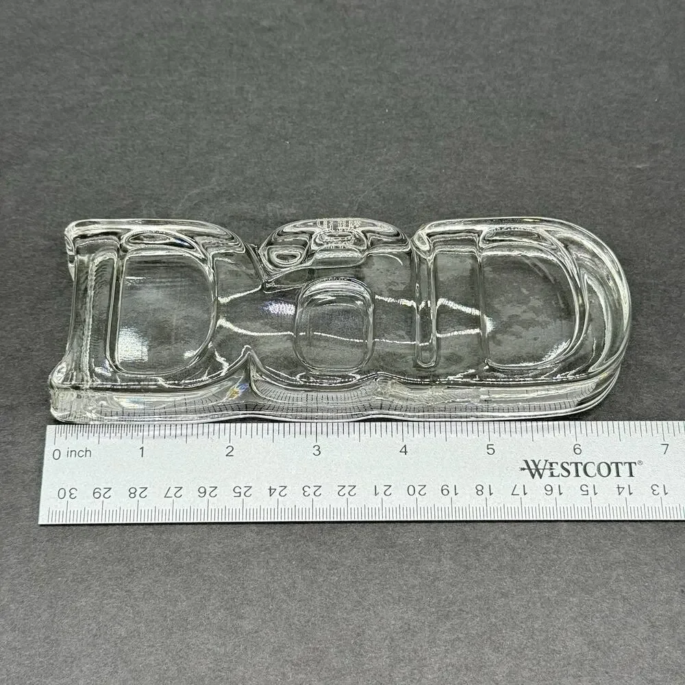 Avon Exclusive Vintage 1983 DAD Clear Fostoria Glass Paper Weight Gift